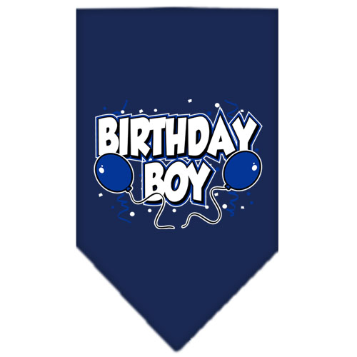Birthday Boy Screen Print Bandana Navy Blue large